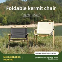 Chaises de camping de pique-nique portables Kermit avec dossiers pour tabourets de pêche pliants en plein air pour utilisation à la plage-pour application dans le jardin