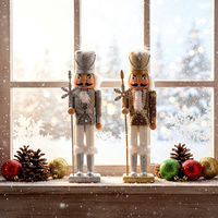 Figura Festiva Hecha a Mano de Madera, Adorno Decorativo para Mesa del Hogar, Decoraciones Navideñas de Madera