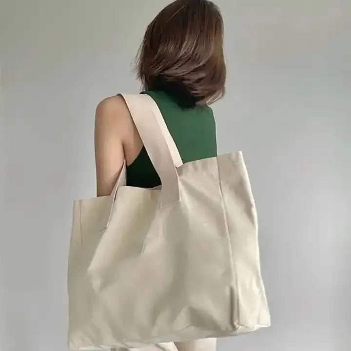 High Quality Eco Friendly Oversize Extra Large Size Grocery Bag Reusable Cotton Canvas Shopping Tote Bag With Custom Printed Log