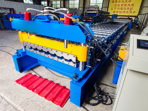 자동 사다리꼴 금속 롤 성형 기계 아연 타일 루핑 시트 만들기 기계 중국 타일 만들기 기계 - Product Image 6