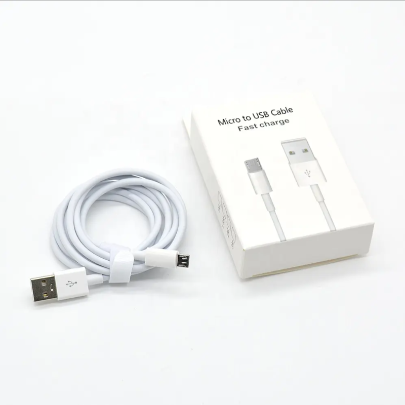 white v8 cable with box