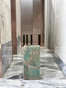 Socle en marbre vert moderne <span class=keywords><strong>Cube</strong></span> plaque de roche polie support de fleurs pour salon meuble <span class=keywords><strong>TV</strong></span> porche décoration de sol chambre Hall - Product Image 4
