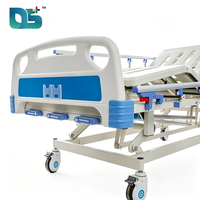 Lit médical d'hôpital à cadre en acier, manivelle ABS, 3 fonctions, garde-corps en acier inoxydable, capacité de charge 160 kg