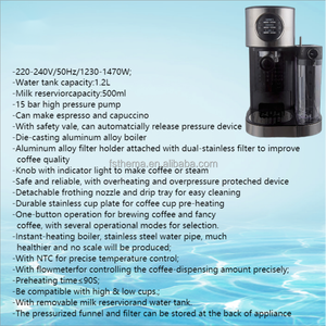 Thema Nouvelle Arrivée Offre Spéciale 2in1 Haute Pression Espresso Café <span class=keywords><strong>Et</strong></span> Lait Machine Maker Avec Lait Boîte Cruche Réservoir Mousse Mousse Maker - Product Image 3