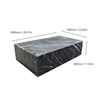 Table basse en marbre Nero Marquina OEM, table centrale rectangulaire de luxe, table en pierre noire naturelle pour le salon
