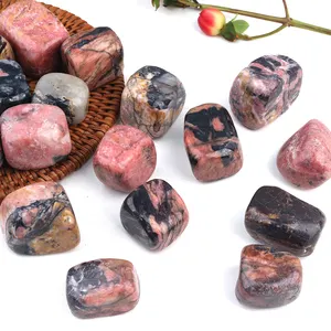 Vente en gros de cristaux naturels, cubes carrés de cristaux de rhodonite rose, pierres roulées