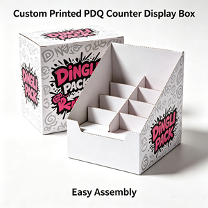 Boîte de présentation en carton personnalisée OEM à faible MOQ, de qualité alimentaire, pour bonbons, snacks, vente au détail, présentoir de comptoir PDQ - Product Image 2