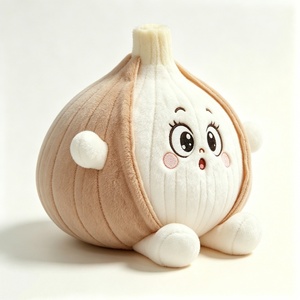 Peluche de Ajo Personalizado, Adorable Almohada de Peluche Suave, Peluche de Ajo Bicolor Marrón y Blanco - Product Image 3