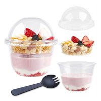 Yogourt Jetable Parfait Dessert Insert Tasses Avec Couvercle Bol Snack Plateau Et Boisson Crème Glacée Milkshake Café Boba Thé Tasse En Plastique