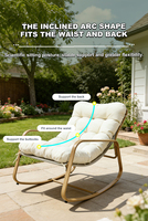Ensemble de chaise suspendue en forme d'œuf moderne avec cadre en acier, imperméable et durable, avec coussin, mobilier de jardin portable pour patio et cour