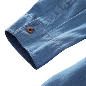 Camisa de mezclilla informal de manga larga para hombre, camisa clásica de algodón con botones, ajuste cómodo para actividades diarias y viajes - Product Image 5