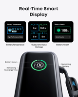 Anker A1695 25000mAh Powerbank Ultra Hızlı Taşınabilir Şarj Cihazı Seyahat İçin Vazgeçilmez 165W Toplam Çıkış Gücü Akıllı Ekran Hızlı Şarj Özelliğiyle