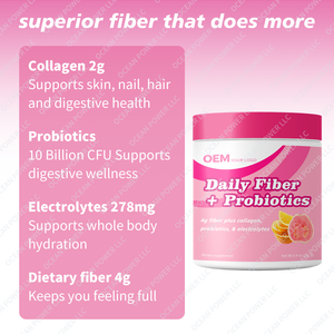Supplément de santé personnalisé en poudre de fibres et de probiotiques quotidien OEM/ODM avec collagène et électrolytes Santé digestive inégalée - Product Image 2