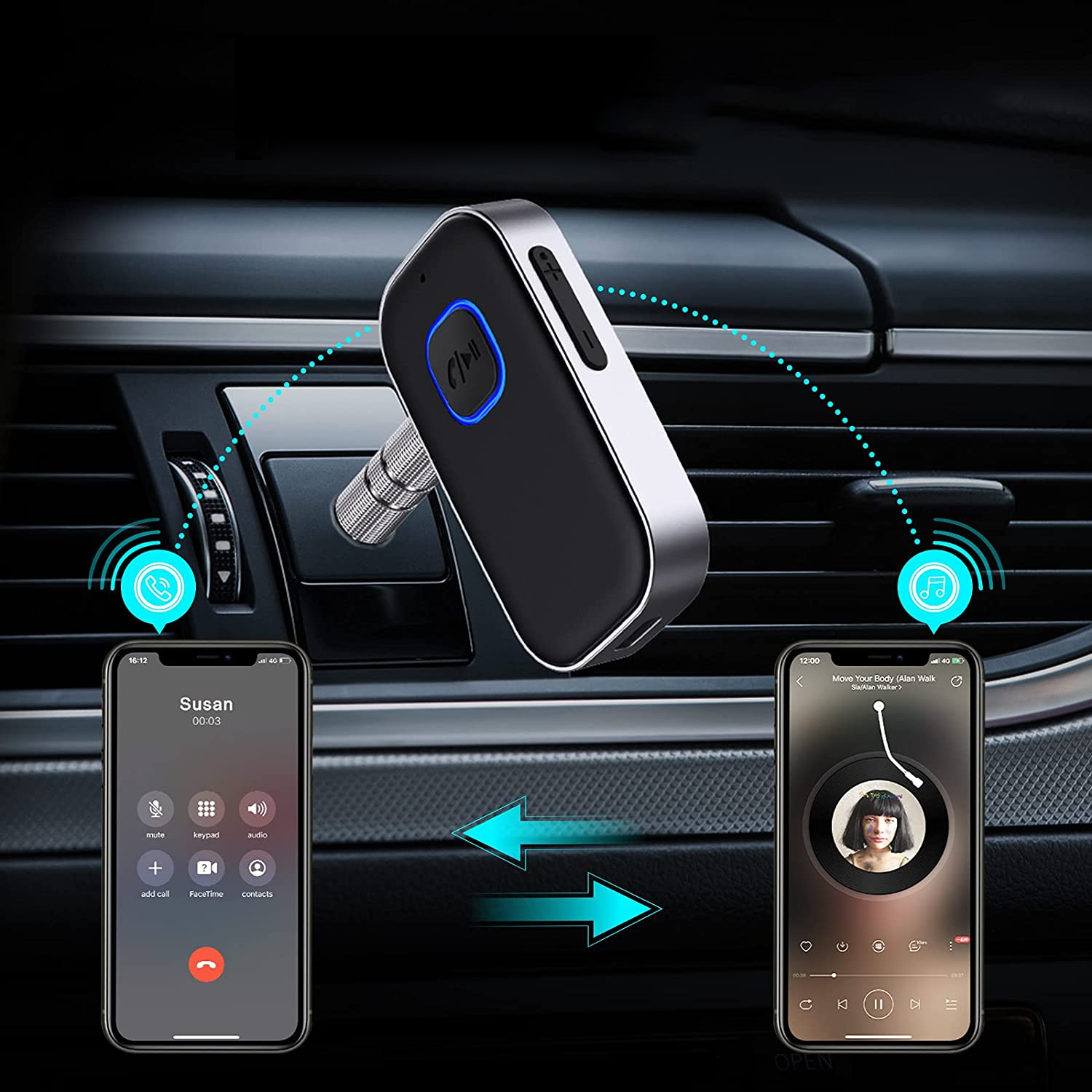 Приемник Blue tooth 5,0 для автомобильной аудиосистемы, адаптер AUX с шумоподавлением, музыкальный приемник для домашней стереосистемы