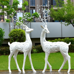 Tượng tuần lộc bằng sợi thủy tinh tùy chỉnh, kích thước thật, chất liệu nhựa <span class=keywords><strong>resin</strong></span>, dùng trang trí ngoài trời - Product Image 2