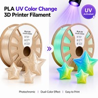 Filament PLA à changement de couleur UV 1,75 mm, variation de lumière, matériau d'impression 3D, précision +/- 0,02 mm, impression 220°C/190°C pour imprimantes