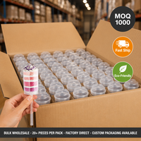 Contenants jetables écologiques en plastique transparent avec couvercles, pour plus de 20 pièces, pour gâteaux push-up, push pops, glaces et pâtisseries