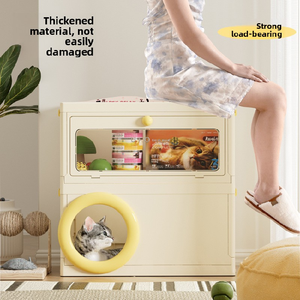 Casa Plegable para Gatos con Rascador Integrado, Cama para Gatos de Múltiples Niveles con Almacenamiento, Refugio Impermeable para Mascotas Pequeñas - Product Image 3