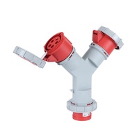Adaptateur de coupleur industriel en forme de Y IP67 à 2 voies, 32A, 5 broches, une entrée, deux sorties, 32 ampères, 3P+N+T