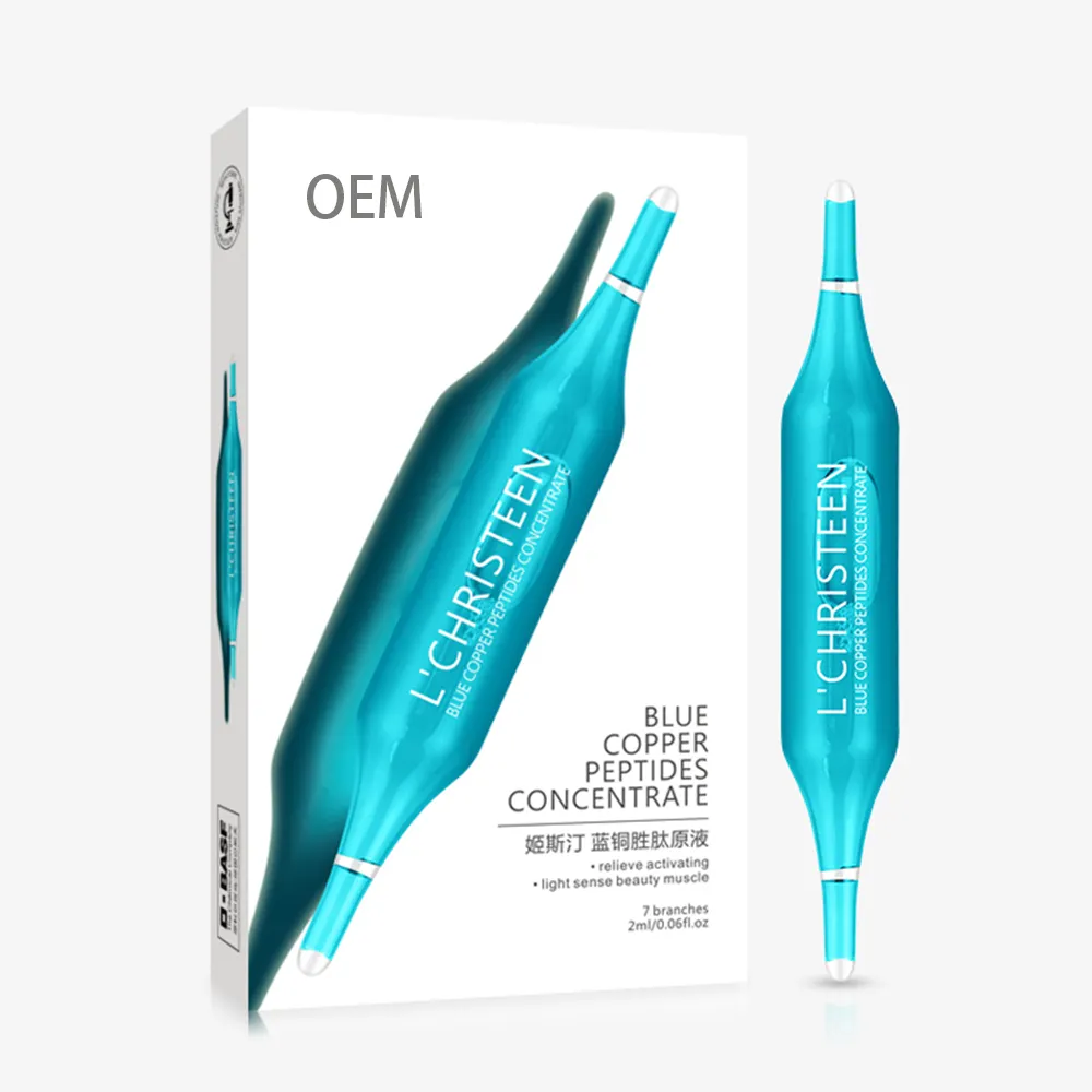 OEM ODM Anti-Falten-straffende blaue Kupfer peptide konzentrieren 7 Tage Ampullen serum