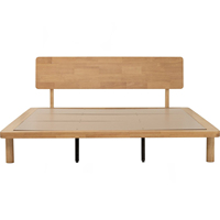 Cama de Plataforma de Roble Macizo Minimalista de Grado Comercial al por Mayor, Ecológica y Duradera, para Proyectos de Muebles de Hotel y Apartamento, Cama Personalizada