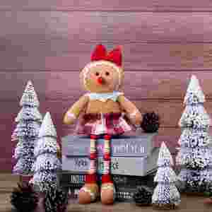 Wholesale Handmade Cloth Christmas Gnome <b>Gingerbread</b> Man Ornaments Traditional Nordic Holiday <b>Decor</b> Wooden Bead Accents Tree - Product Image 3