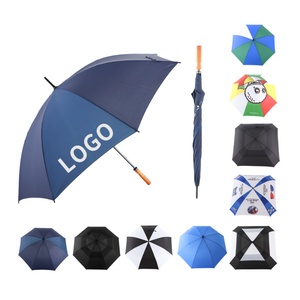 Manual Open Classic Straight Golf <b>Umbrella</b> with Wooden Handle Cane Long Design and J Hook for Men Women - Product Image 6