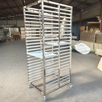 Chariots de transport métalliques pour plateaux, en acier inoxydable 304, chariot à étagères pour plateaux de cuisson, pour fours de boulangerie
