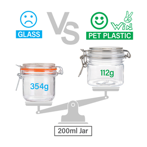 BPA Free 200ml Flip Top PET <b>Jar</b> Food Grade Clear <b>Plastic</b> Canister for Nuts Candy Spices - Product Image 2