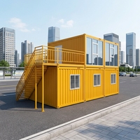 Maison conteneur modulaire SKYLINE, livrée en kit, préfabriquée, avec panneaux sandwich en laine de roche, en acier, bureau mobile démontable, directement de l'usine