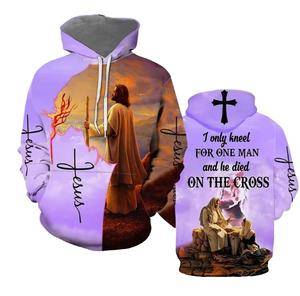 Sudaderas con Capucha Christian Jesus, Sudaderas con Capucha con la Frase 'Jesus Bless Us Faith Above Fear', al Mejor Precio, Ropa Urbana para Hombre - Product Image 1