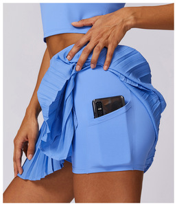 Set Pakaian Tenis Fitness Cepat Kering Elastis Tinggi Khusus Musim Panas, Rok Tenis Golf Bernapas, Pakaian Olahraga Yoga Wanita, Gaun Tenis - Product Image 3