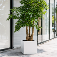 Jardinière en aluminium noir nordique sur mesure OEM, pots de fleurs en métal pour terrasse et aménagement paysager
