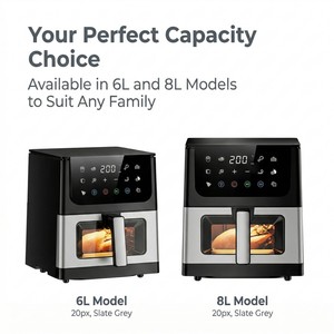 <span class=keywords><strong>Friteuse</strong></span> à air numérique 6L 8L sans huile, four électrique à écran tactile, fonctions personnalisables, grande <span class=keywords><strong>friteuse</strong></span> à air en acier inoxydable - Product Image 5