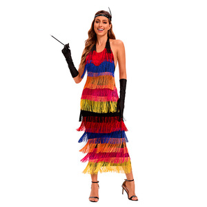 Falda de flecos arcoíris para mujer Portia, disfraz sin espalda para actuaciones escénicas, talla única para adulto, número de pieza 8031, fuente transfronteriza - Product Image 1