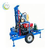 Machine de forage de puits d'eau diesel portable, machine de forage hydraulique pour l'irrigation des fermes et l'utilisation domestique