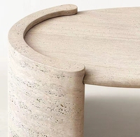 Table basse en marbre travertin nordique salon Table basse ronde taille de table d'angle personnalisée