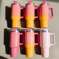 Meilleures ventes en gros 1:1 Original Tasse isotherme en acier inoxydable 40oz avec poignée Marque célèbre Tasse d'extérieur H2.0 pour eau chaude Cadeau Scintillant