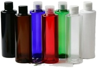 Bouteille en plastique transparente de 250 ml à épaule plate avec bouchon à clapet, flacon de lotion à épaule plate courte, flacon de shampoing doseur