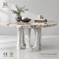Socle de table en marbre Calacatta, pieds sculpturaux en pierre, support de table basse de luxe, mobilier de hall design