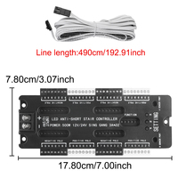 Kit de Contrôleur d'Éclairage d'Escalier à 32 Canaux avec Détecteur de Mouvement LED, Luminosité Réglable, Automatique, DC 12V/24V 3A*32, Bande Flexible