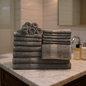 Juego de Toallas de Baño DB Luxury de 18 Piezas, Algodón Sólido de Secado Rápido, Bordado, Colección de Baño de Hotel - Product Image 2