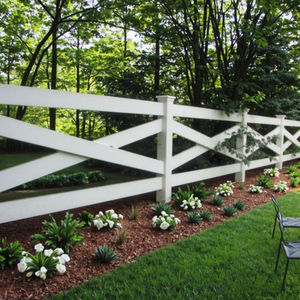 Valla de vinilo y valla de PVC Paneles de riel de caballo blanco para exteriores, sistema de cercado de granja Crossbuck, fuerte, resistente a la intemperie y sin mantenimiento - Product Image 5