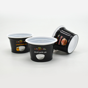 180ml 200ml Hot Bán tùy chỉnh logo in dùng một lần nhựa PP bao bì đông lạnh sữa chua kem bồn tắm nồi với nắp và muỗng - Product Image 2
