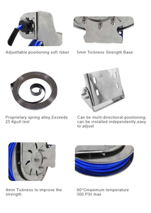 Carrete de Manguera Retráctil de Acero Inoxidable Abierto, Moderno, de Alta Presión, 5M/10M/15M, Carrete Metálico para Manguera, Equipo de Lavado para Cocina - Product Image 3