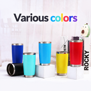 Tasses à café, thé et vin isothermes en acier inoxydable de 20 oz, blanches et colorées, pour le camping, avec couvercle, pour sublimation - Product Image 5
