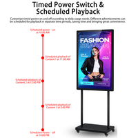Kiosco de Publicidad Digital Móvil con Pantalla LCD Vertical de 43 Pulgadas, Doble Poste, con Ruedas, para Promoción en Tiendas Minoristas