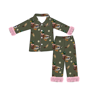 GLP3630 Conjunto de Otoño Personalizado para Niña Pequeña, Color Rosa, Estampado de Calabaza de Halloween, Ropa Infantil al por Mayor, Manga Larga, Spandex/Algodón - Product Image 3