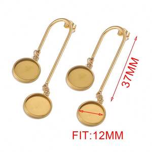 Base de piedras preciosas de acero inoxidable para hacer pendientes, joyería Diy, accesorios hechos a mano, venta al por mayor - Product Image 5