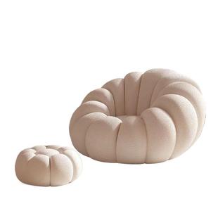 かぼちゃ型 シングル レイジーソファ モダンタフテッド ビーズクッション リクライニング 快適 小型ソファ リビング/寝室用 - Product Image 5